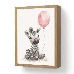 OnlyWow NÁSTENNÉ SVIETIDLO Zebra - Dieťa - Zvieratá - Ružový balón 30x40 cm vyobraziť