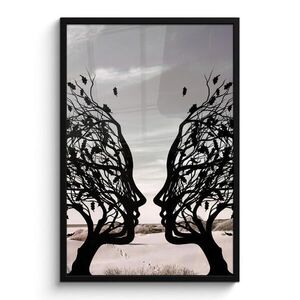 MuchoWow ZARÁMOVANÝ PLAGÁT Pláž - more - ľudia - strom - moderné umenie 60x90 cm vyobraziť