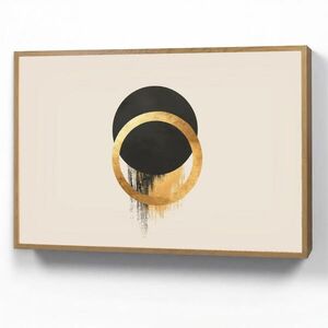 OnlyWow NÁSTENNÉ SVIETIDLO Abstraktný dizajn - Čierny kruh - Škvrny od farby 90x60 cm vyobraziť