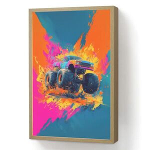OnlyWow NOČNÁ LAMPA Monster truck - Abstraktné - Striekajúca farba - Farebné 40x60 cm vyobraziť