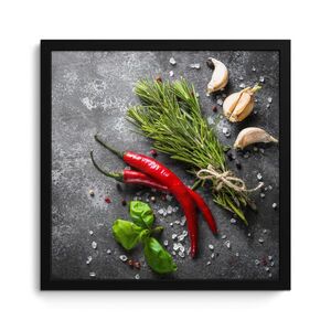 MuchoWow ZARÁMOVANÝ PLAGÁT Korenie - bylinky - korenie - betón 40x40 cm vyobraziť