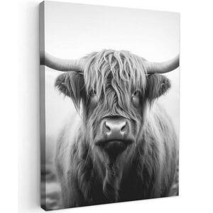 MuchoWow OBRAZ NA PLÁTNE Škótsky horal - hmla - čierna - biela 60x80 cm vyobraziť