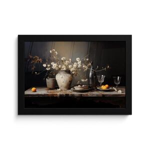 MuchoWow ZARÁMOVANÝ PLAGÁT Zátišie - Kvety - Kytica - Váza - Víno 30x20 cm vyobraziť