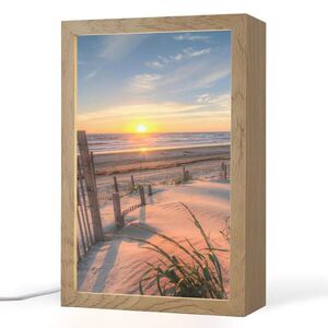 OnlyWow STOLNÁ LAMPA Pláž - more - duny - západ slnka - krajina 20x30 cm vyobraziť