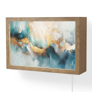 OnlyWow NÁSTENNÉ SVIETIDLO Abstraktné - umenie - zlaté - modré 30x20 cm vyobraziť