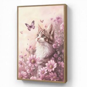 OnlyWow NÁSTENNÉ SVIETIDLO Mačiatko - Kvety - Motýle - Fialová 60x90 cm vyobraziť