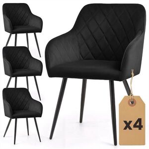 RAUMHIRSCH FURNITURE ČALÚNENÁ STOLIČKA, sada 4 ks, kovové nohy, čierna 54, 5/82/58 vyobraziť