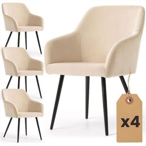 RAUMHIRSCH FURNITURE ČALÚNENÁ STOLIČKA, sada 4 ks, kovové nohy, béžová, čierna 54, 5/83/58 vyobraziť