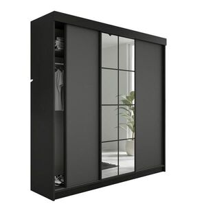 Kier Furniture SKRIŇA S POSUVNÝMI DVERAMI LAMARO - 200x205x59 cm - Čierna + Grafit vyobraziť