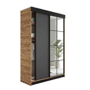 Kier Furniture SKRIŇA S POSUVNÝMI DVERAMI LAMARO - 138x205x59 cm - Dub Craft Gold + Grafit vyobraziť