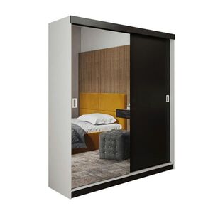 Kier Furniture SKRIŇA S POSUVNÝMI DVERAMI RETRO 1 138 - Biela + Čierna 138x205x59 cm vyobraziť