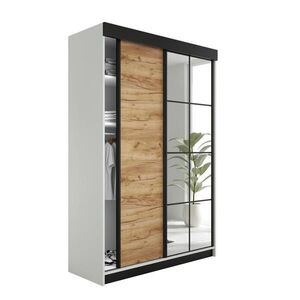 Kier Furniture SKRIŇA S POSUVNÝMI DVERAMI LAMARO - 138x205x59 cm - Biela + Dub Craft Gold vyobraziť