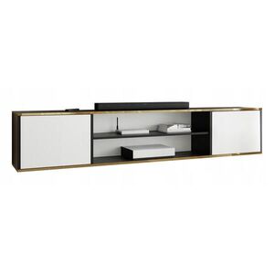 Kier Furniture TV STOLOK EDI GOLD 4 Čierna / Biela – 2-dverový vyobraziť