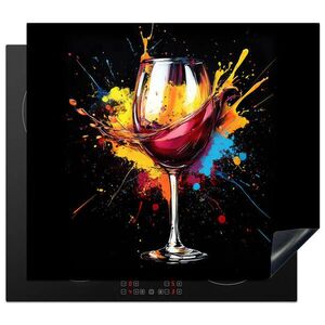 MuchoWow KRYT NA SPORÁK Víno - sklo - graffiti - nápoj - červená - farba 58.3x51.3 cm vyobraziť