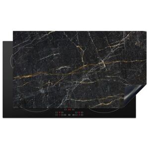 MuchoWow KRYT NA SPORÁK Mramor - Čierna - Zlatá - Sivá - Mramorová textúra 91.6x52.7 cm vyobraziť