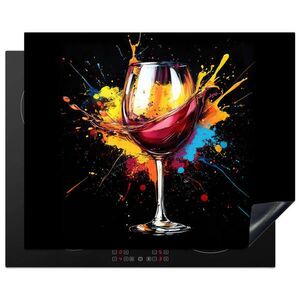 MuchoWow KRYT NA SPORÁK Víno - sklo - graffiti - nápoj - červená - farba 65x52 cm vyobraziť