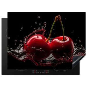 MuchoWow KRYT NA SPORÁK Čerešňa - červená - ovocie - voda - čierna 71x52 cm vyobraziť