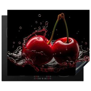 MuchoWow KRYT NA SPORÁK Čerešňa - červená - ovocie - voda - čierna 65x52 cm vyobraziť