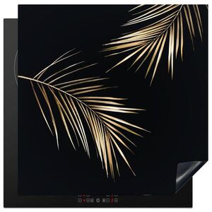 MuchoWow KRYT NA SPORÁK Listy - rastliny - zlaté - čierne - luxusné 78x78 cm vyobraziť