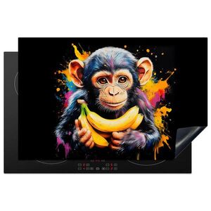 MuchoWow KRYT NA SPORÁK Opica - Graffiti - Farebné - Banány - Moderné 80x52 cm vyobraziť