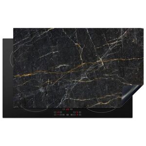 MuchoWow KRYT NA SPORÁK Mramor - Čierna - Zlatá - Sivá - Mramorová textúra 85x52 cm vyobraziť