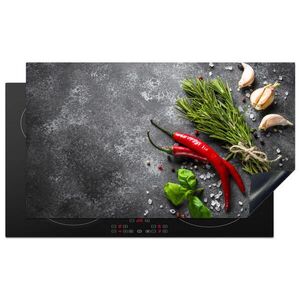 MuchoWow KRYT NA SPORÁK Korenie - bylinky - korenie - betón 90x52 cm vyobraziť