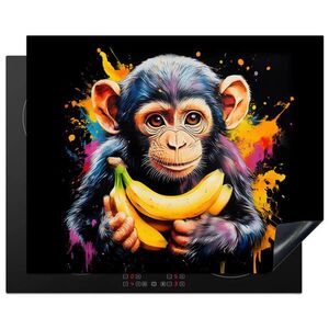 MuchoWow KRYT NA SPORÁK Opica - Graffiti - Farebné - Banány - Moderné 65x52 cm vyobraziť