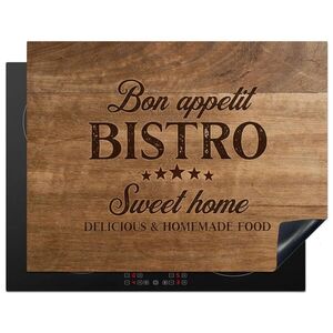 MuchoWow KRYT NA SPORÁK Citát - Bistro - Bon appetit - Sweet home - Textúra dreva 77x59 cm vyobraziť