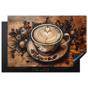 MuchoWow KRYT NA SPORÁK Káva - Vintage - hnedá - šálka - drevo 81.2x52 cm vyobraziť