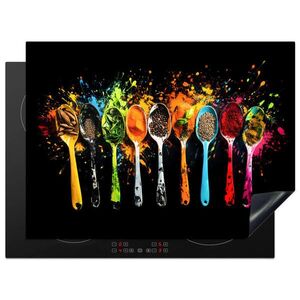 MuchoWow KRYT NA SPORÁK Lyžičky - korenie - moderné - graffiti - farba - farebné 70x52 cm vyobraziť