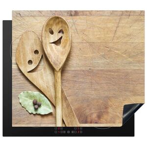 MuchoWow KRYT NA SPORÁK Drevo - lyžice - hnedé - Smiley 57.6x51.6 cm vyobraziť