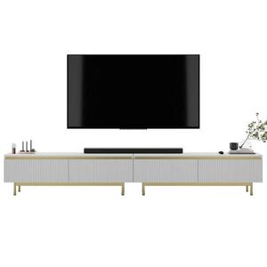 Meble Lindner TV-LOWBOARD 2er-Set Selene Weiß matt 280 cm mit Metallrahmen vyobraziť