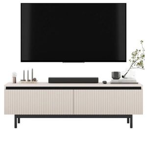 Meble Lindner TV STOLÍK Selene matný kašmír 140 cm s kovovým rámom vyobraziť
