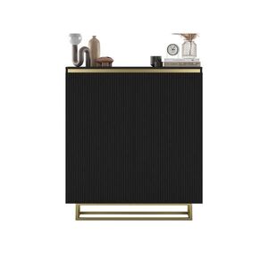 Meble Lindner KOMODA Selene 2D matná čierna 111 cm s kovovým rámom vyobraziť
