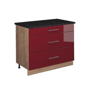 Vicco KUCHYNSKÁ SPODNÁ SKRINKA Fame-Line, Bordeaux vysoký lesk/Dub Goldkraft, 100 cm, AP Antracit vyobraziť