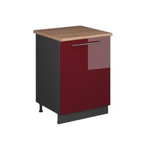 Vicco KUCHYNSKÁ SPODNÁ SKRINKA Fame-Line, Bordeaux vysoký lesk/antracitová, 60 cm 1 dvere s pracovnou doskou vyobraziť