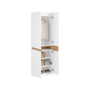 SoBuy CREDENZA vysoká 4 dverami Biela 61x30x192cm Moderný vyobraziť