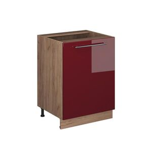 Vicco KUCHYNSKÁ SPODNÁ SKRINKA Fame-Line, Bordeaux vysoký lesk/Dub Goldkraft, 60 cm 1 dvere bez pracovnej dosky vyobraziť