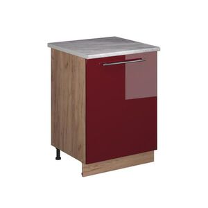 Vicco KUCHYNSKÁ SPODNÁ SKRINKA Fame-Line, Bordeaux vysoký lesk/Dub Goldkraft, 60 cm 1 dvere s pracovnou doskou vyobraziť
