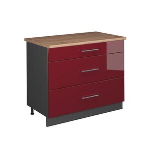 Vicco KUCHYNSKÁ SPODNÁ SKRINKA Fame-Line, Bordeaux vysoký lesk/antracitová, 100 cm, AP Oak vyobraziť