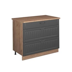 Vicco KUCHYNSKÁ SPODNÁ SKRINKA Fame-Line, Tmavo-sivá/Dub Goldkraft, 100 cm, AP Oak vyobraziť
