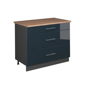 Vicco KUCHYNSKÁ SPODNÁ SKRINKA Fame-Line, Tmavo modrá vysoký lesk/antracitová, 100 cm, AP Oak vyobraziť