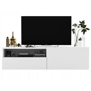 Meble Lindner TV stolík Enjoy Biela matná 120 cm so zásuvkou vyobraziť