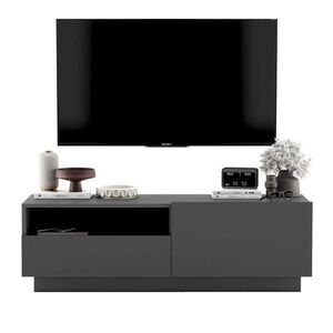 Meble Lindner TV stolík Enjoy Grafit matný 120 cm so zásuvkou a soklom vyobraziť