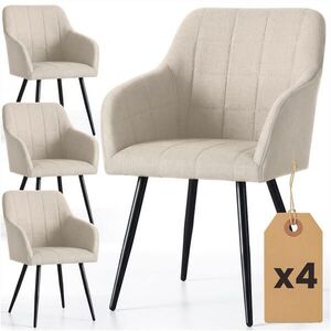 RAUMHIRSCH FURNITURE ČALÚNENÁ STOLIČKA, sada 4 ks, kovové nohy béžové, zlaté, x 54/82/58 vyobraziť