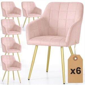RAUMHIRSCH FURNITURE ČALÚNENÉ STOLIČKY, sada 6 ks, kovové nohy, ružová, zlatá 54/82/58 vyobraziť