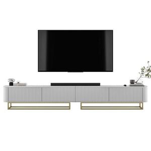 Meble Lindner TV skrinka Aurora, set 2 kusov s kovovým rámom, matná biela, 280 cm vyobraziť