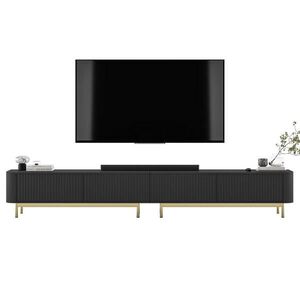 Meble Lindner TV skrinka Aurora, set 2 kusov s kovovým rámom, matná čierna, 280 cm vyobraziť