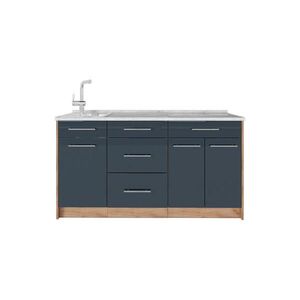Vicco KUCHYNSKÝ BLOK Fame-Line, Tmavo modrá vysoký lesk, 150 cm, AP Marble vyobraziť