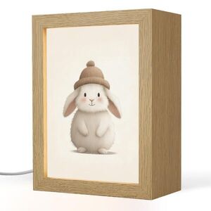 OnlyWow NOČNÁ LAMPA Králik - čiapka - uši - béžová 15x20 cm vyobraziť